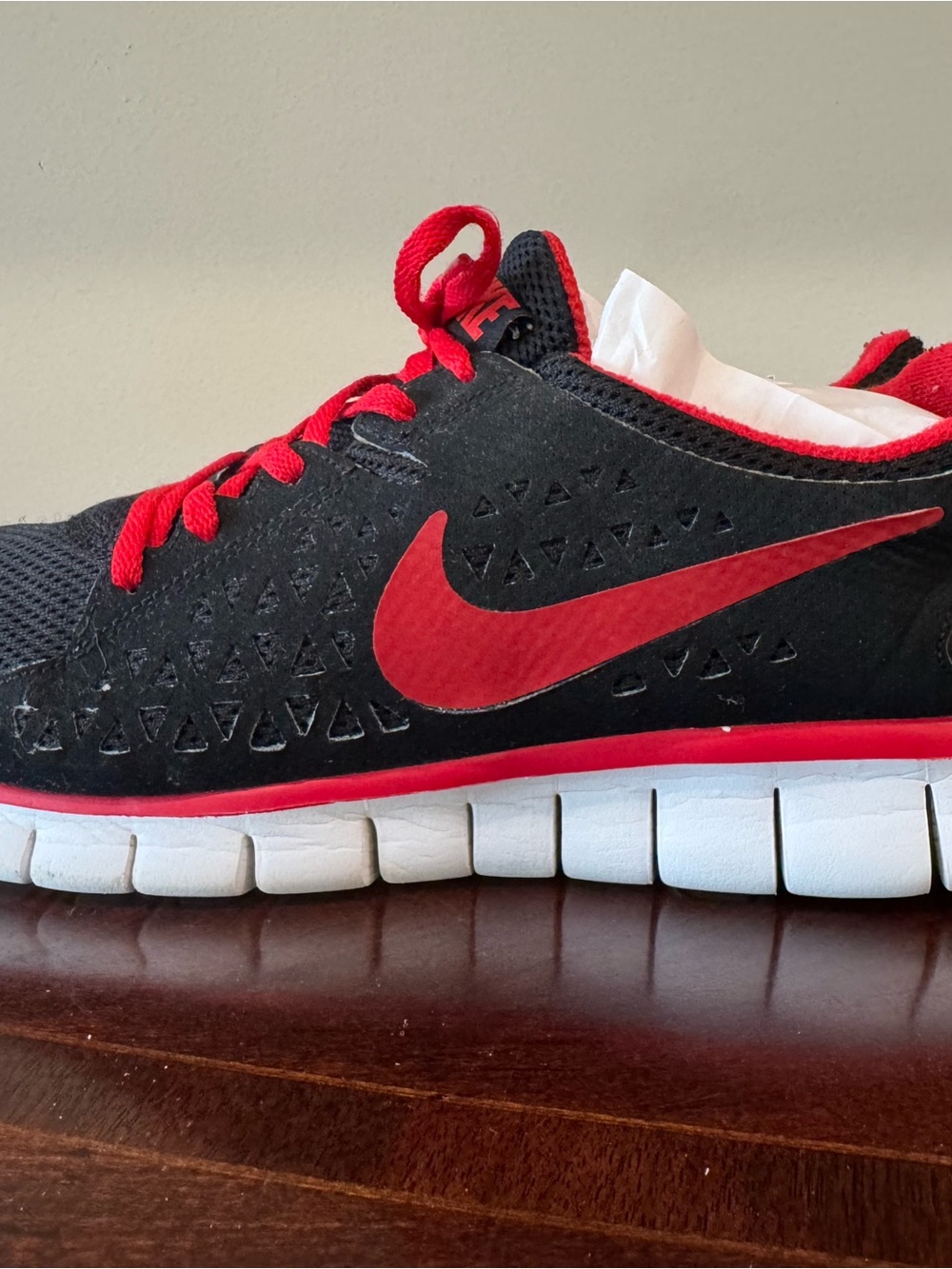 Original Nike Free Run+ 3 Gym Black/Red Mens Athletic Sneaker